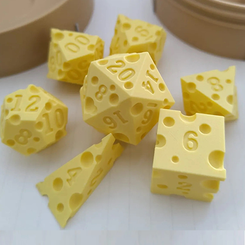 Board Game Print - Nieregularne Kostki Sera Pudełko Ozdobne Rekwizyty