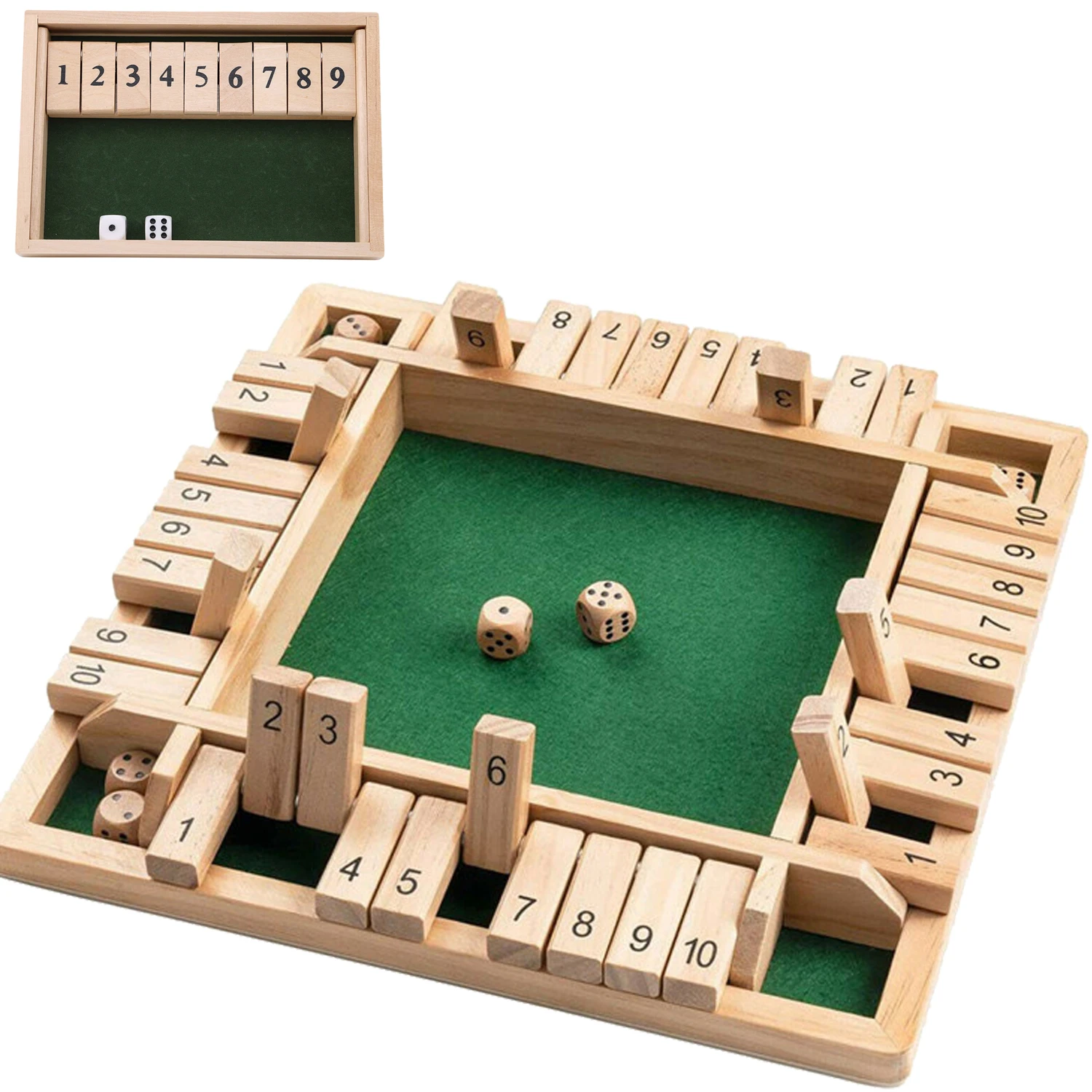 Board Game Instruction - 2-4 graczy Drewniane klapki matematyczne i