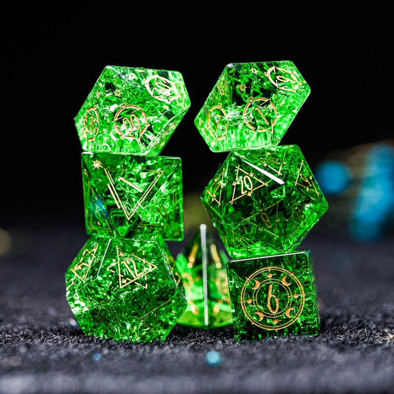 Board Game Logo - Zielone szkło D & D zestaw