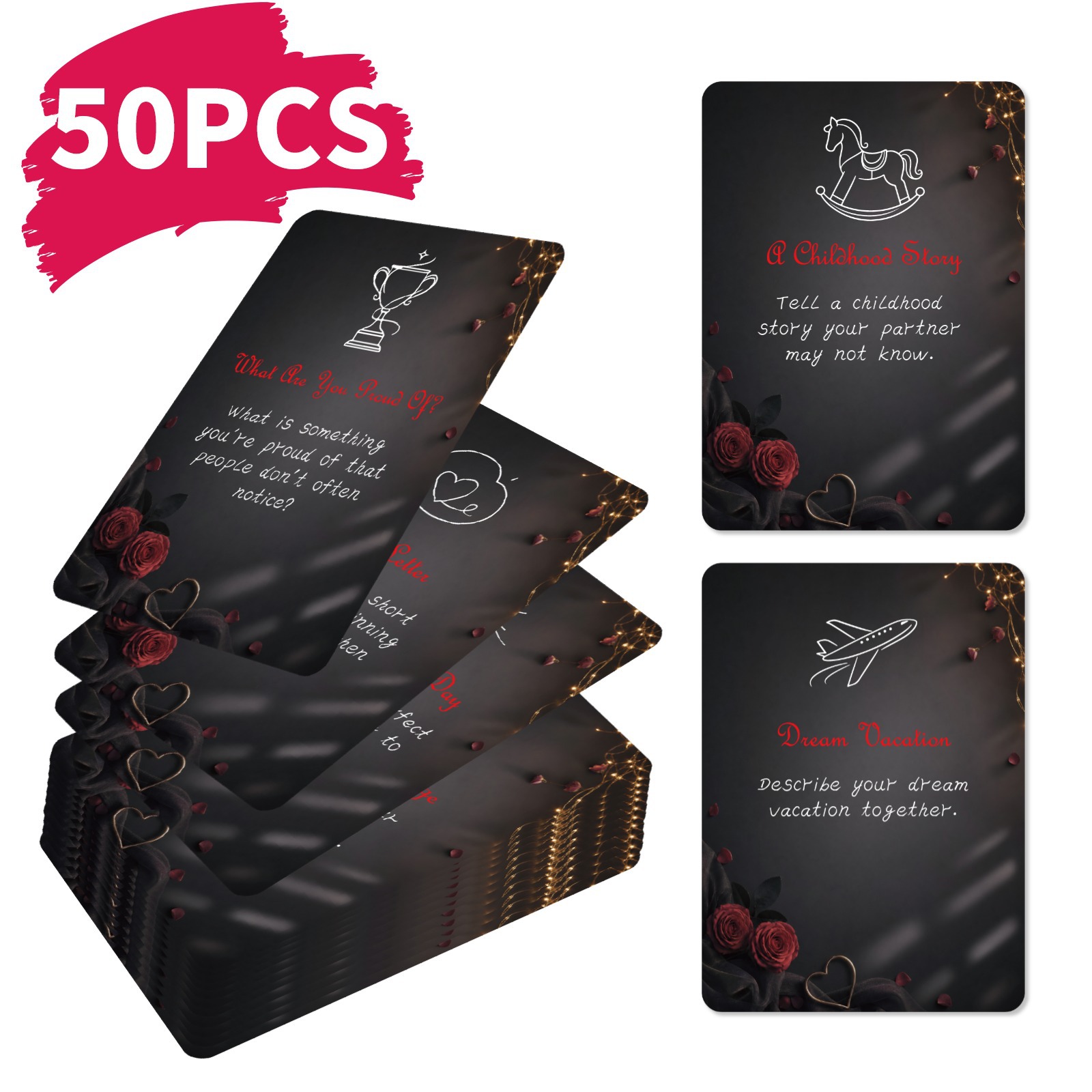 Board Game For Couple - 50 szt. Romantyczne karty wyzwań dla
