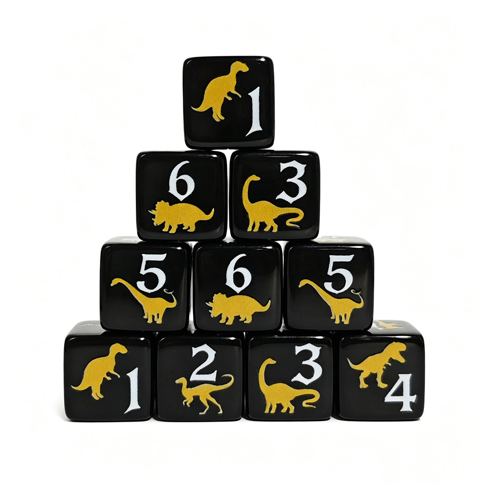 Board Game Print - 12 SZTUK Czarne i Żółte Akrylowe