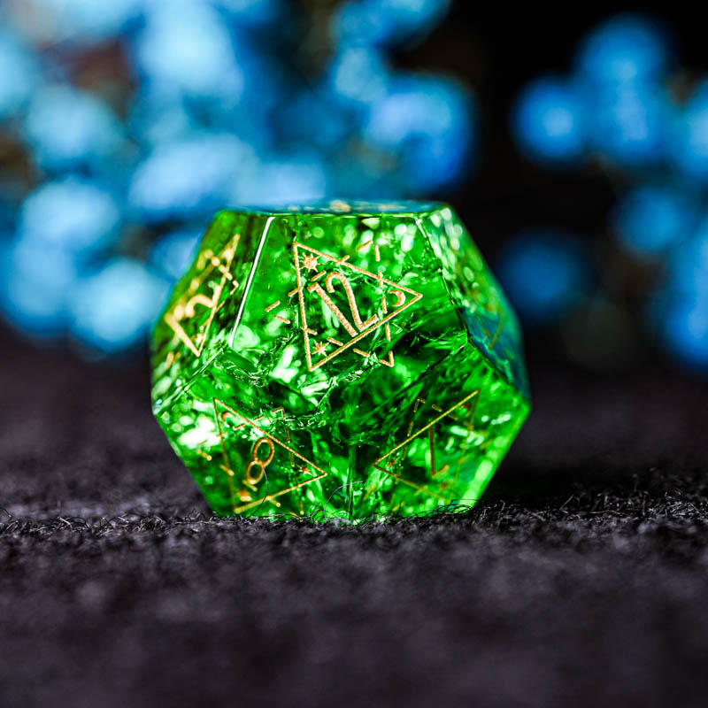 Zielone szkło D & D zestaw koś – Board Game Logo recenzja i cena