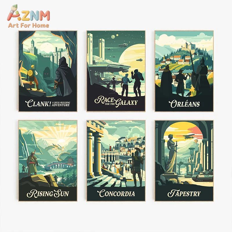 AZNM Retro Gra Planszowa Grafi – Board Game Print recenzja i cena